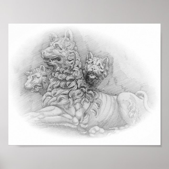 Lion statue study - Pierre Jacques poster (Front)