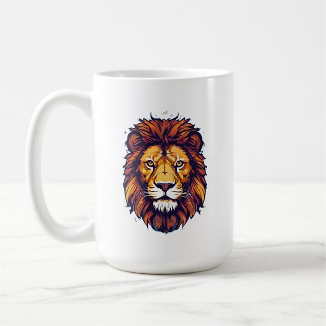 lion sticker  coffee mug (Left)