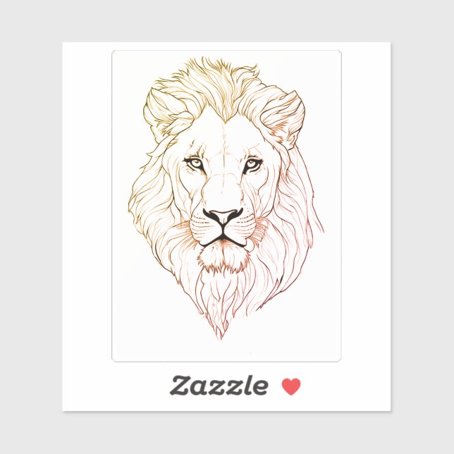 Lion sticker Lion Drawing (Sheet)