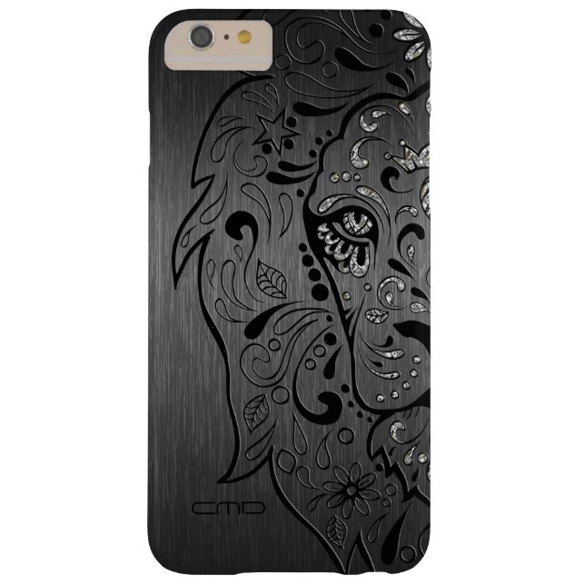 Lion Sugar Skull On Grey Background Case-Mate iPhone Case (Back)