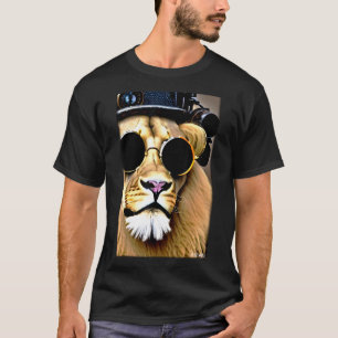 Lion Sunglasses Predatory Cat Wild Animal Lion Hea T-Shirt