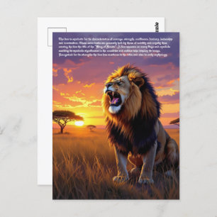 Lion Symbolism Postcard