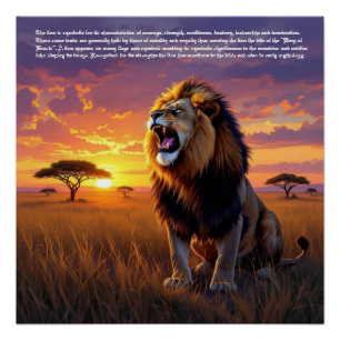 Lion Symbolism Poster