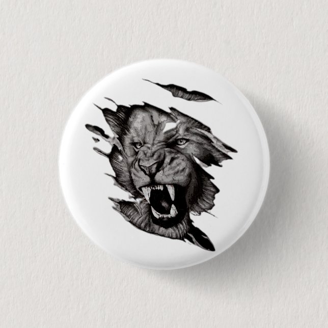 Lion  T-Shirt 3 Cm Round Badge (Front)