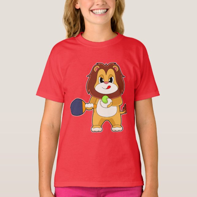 Lion Table tennis Table tennis racket T-Shirt (Front)