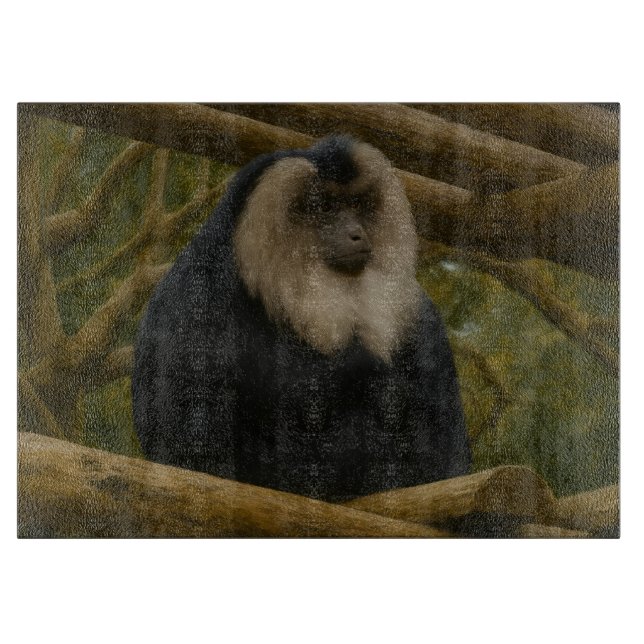 Lion-Tailed Macaque in Forest Sanctuary Cutting Board (Front)