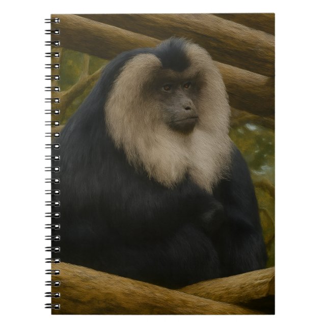 Lion-Tailed Macaque in Forest Sanctuary Notebook (Front)