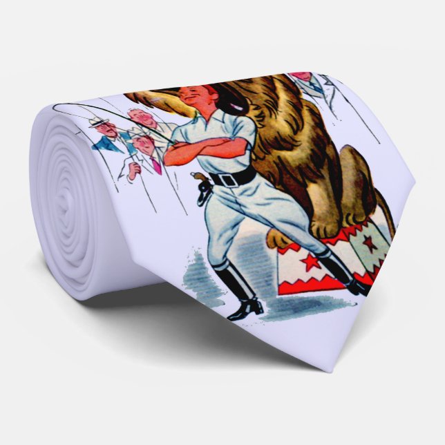  lion tamer and lion print tie (Rolled)
