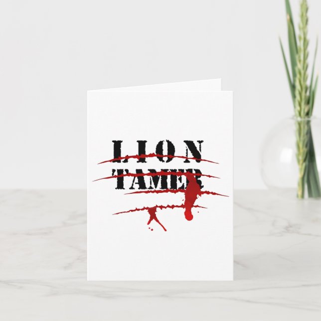 Lion Tamer Bloody Animal Attack Halloween Costume  Card (Front)