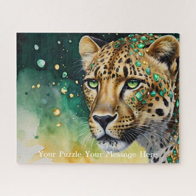 Lion tapestry watercolour fantasy mosaic diamond jigsaw puzzle (Horizontal)