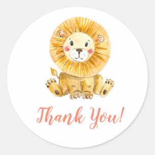 Lion Thank You Classic Round Sticker