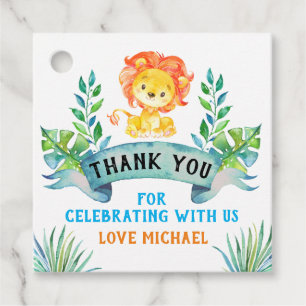 Lion thank you tag, Lion Favour Tags
