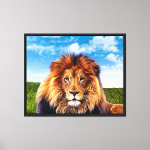 Lion The King of Forest-15475 Canvas Print