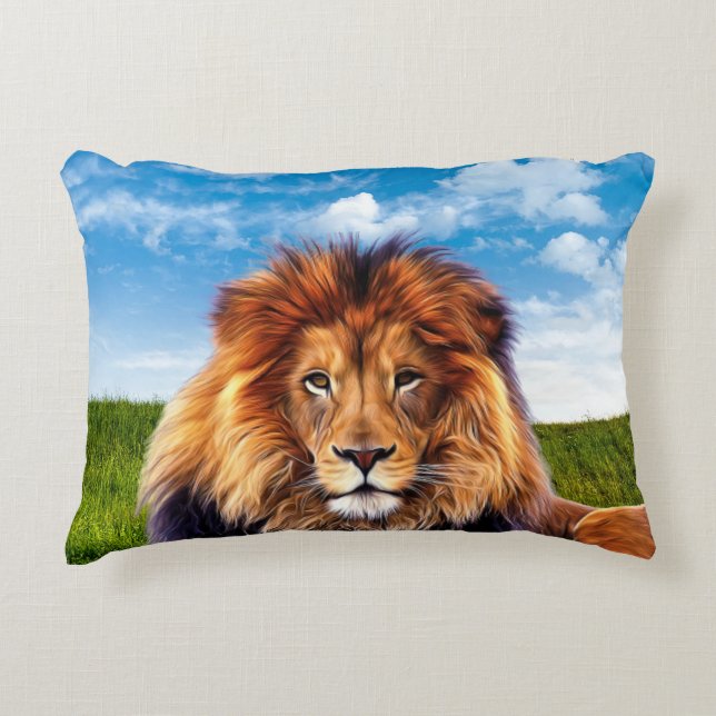 Lion The King of Forest Decorative Cushion (Front)