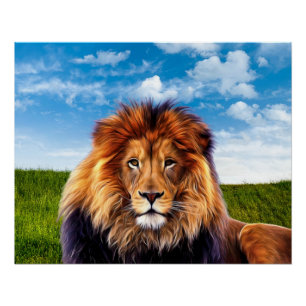 Lion The King of Forest Poster