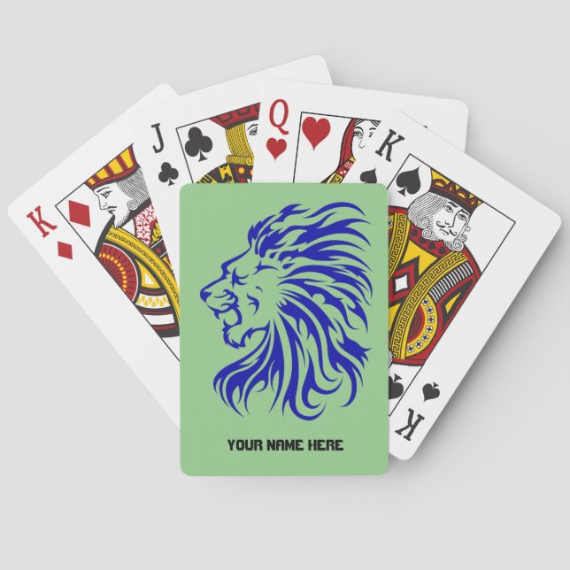 lion the king of jungle,gift for lion lover,lion playing cards (Back)