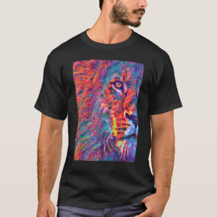 Lion The Majestic King Cute Colour Wave Jungle Ani T-Shirt