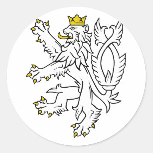 Lion theech Republic, Czech Classic Round Sticker