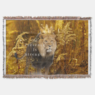 Lion Throw Blanket – My Presence Is Strength