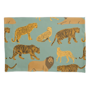 Lion, Tiger and Leopard Pattern  Pillowcase