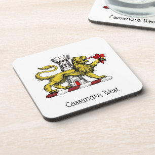 Lion Tower Fleur de Lis Crest Emblem C Coaster