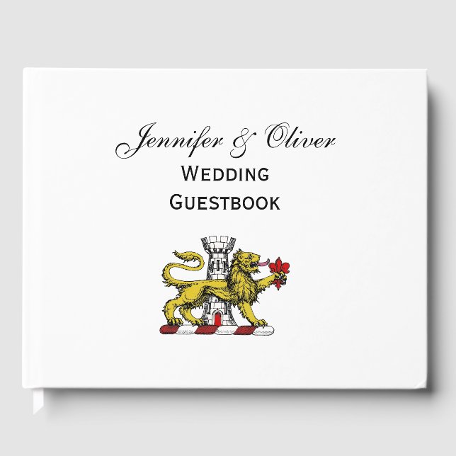 Lion Tower Fleur de Lis Crest Emblem C Guest Book (Front)