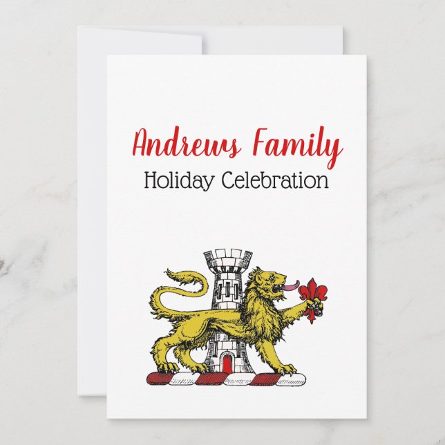 Lion Tower Fleur de Lis Crest Emblem C Invitation (Front)