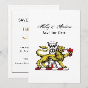 Lion Tower Fleur de Lis Crest Emblem C Invitation