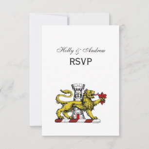 Lion Tower Fleur de Lis Crest Emblem C RSVP Card