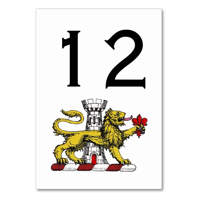Lion Tower Fleur de Lis Crest Emblem C Table Number (Front)