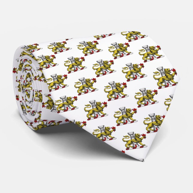 Lion Tower Fleur de Lis Crest Emblem C Tie (Rolled)