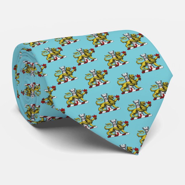 Lion Tower Fleur de Lis Crest Emblem C Tie (Rolled)