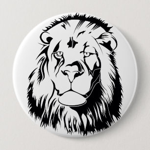 Lion Tribal 002 10 Cm Round Badge