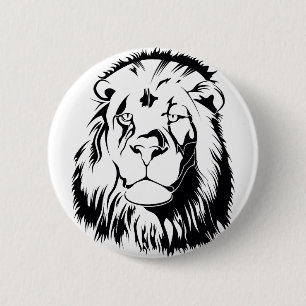 Lion Tribal 002 6 Cm Round Badge