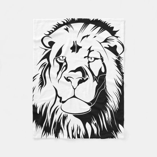 Lion Tribal 002 Fleece Blanket (Front)