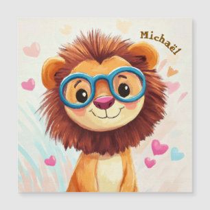 Lion Valentine's Day Heart Badge Kids School