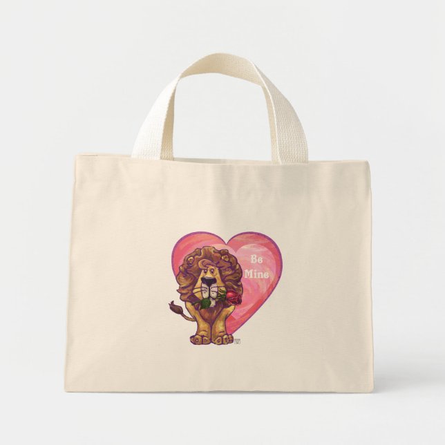 Lion Valentine's Day Mini Tote Bag (Front)