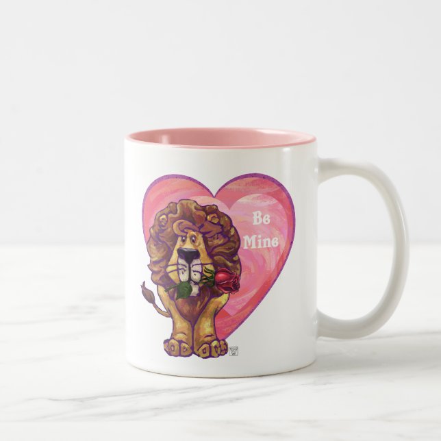 Lion Valentine's Day Two-Tone Coffee Mug (Right)