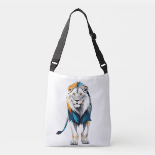 Lion Vector Art with Vibrant Colours Crossbody Bag