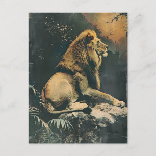 Lion vintage postcard