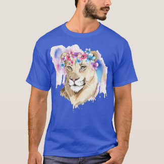 Lion Watercolor Colorful lion Art T-Shirt