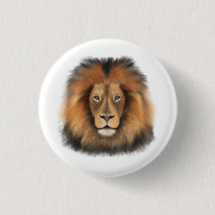 lion watercolor Leo king safari animal jungle cat 3 Cm Round Badge