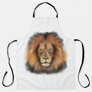 lion watercolor Leo king safari animal jungle cat Apron