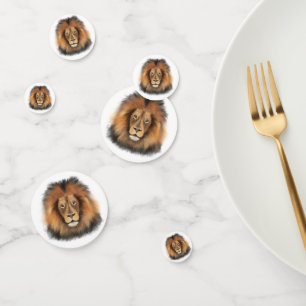 lion watercolor Leo king safari animal jungle cat Confetti
