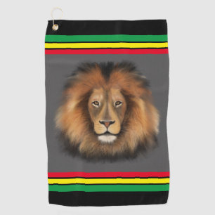 lion watercolor Leo king safari animal jungle cat Golf Towel