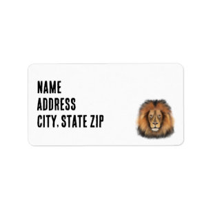 lion watercolor Leo king safari animal jungle cat Label