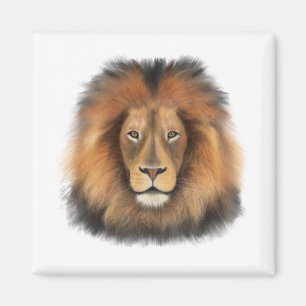 lion watercolor Leo king safari animal jungle cat  Magnet