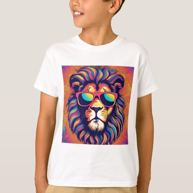 Lion Wearing Sunglasses T-Shirt (Front)