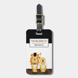 Lion Wedding Couple Customisable Luggage Tag
