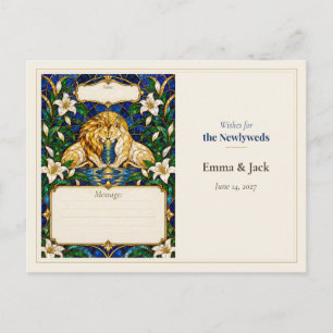 Lion Wedding Guest Book Wishes Postcard